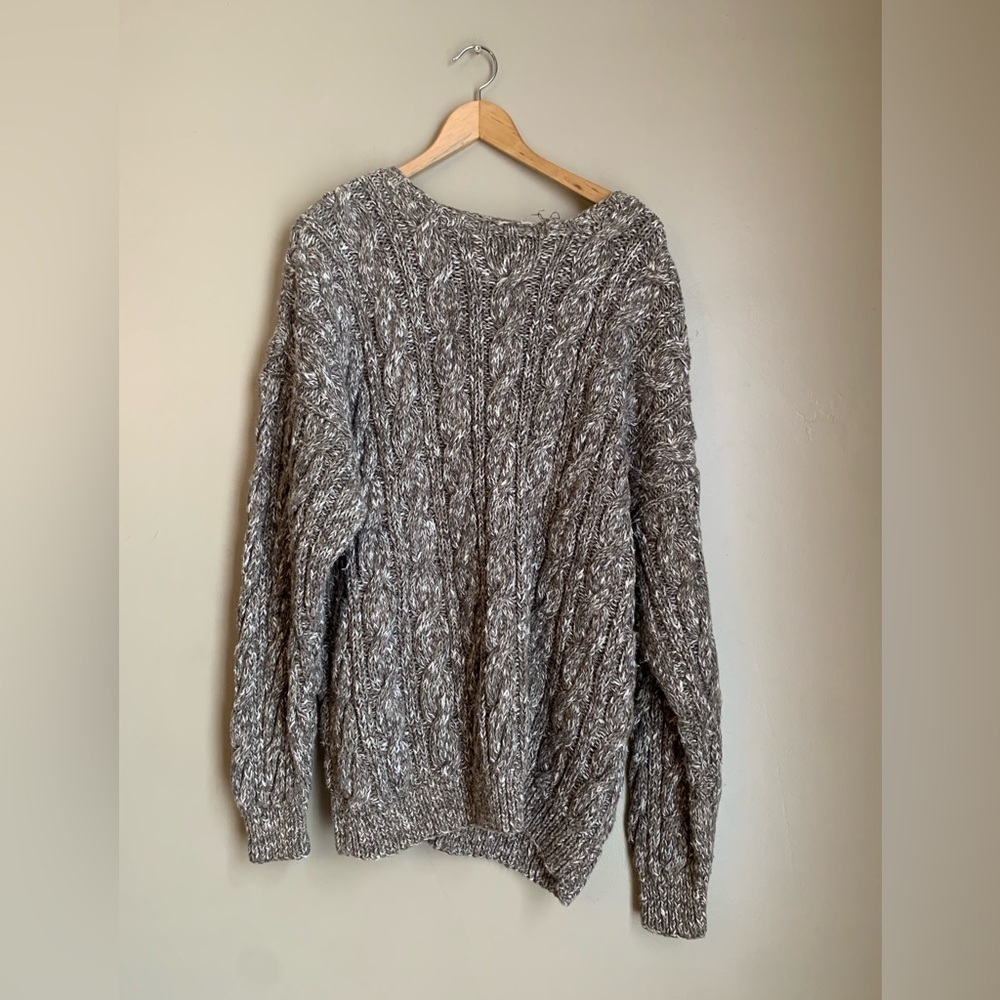 Vintage American Eagle Red cable knit 90’s cotton Sweater XL oversized